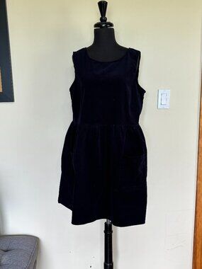 navy blue Princess Highway pocket corduroy pinafore dress